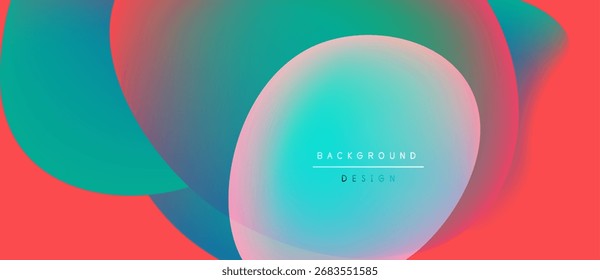 Abstractas diseño vibrante. Las Formas coloridas superpuestas crean Gradientes suaves. El texto lee el diseño de fondo. Estética moderna.