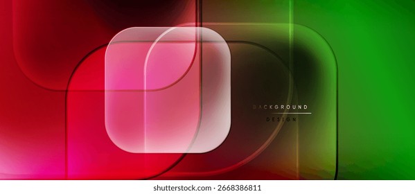 Abstract vibrant design. Overlapping layers create dynamic visual effect. Colors blend, forming smooth gradients. Modern aesthetic.