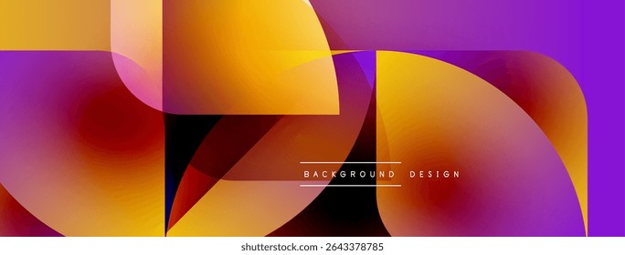 Abstract vibrant design. Overlapping shapes create dynamic colorful composition. Modern aesthetic, gradients present smooth transitions.