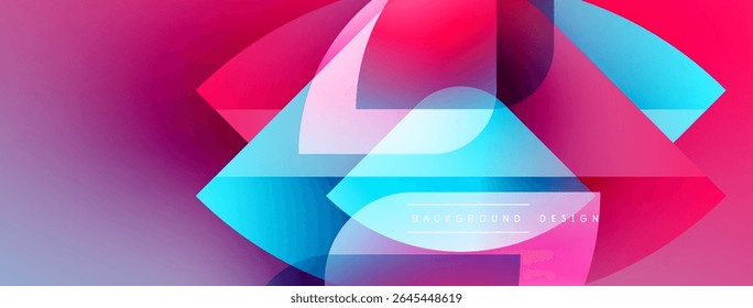 Abstract vibrant design. Overlapping shapes create dynamic colorful composition. Gradient hues blend smoothly, modern aesthetic.