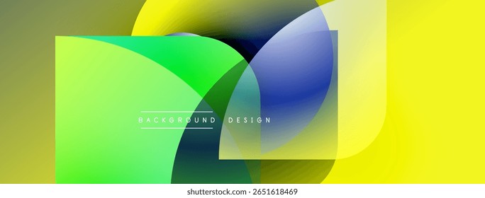 Abstract vibrant design. Overlapping shapes create dynamic color gradients. Modern aesthetic, suitable for backgrounds, presentations.