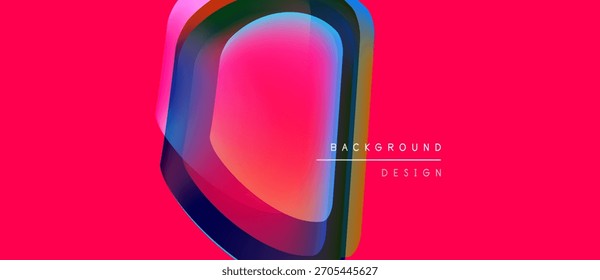 Abstractas diseño vibrante. Las Formas superpuestas crean un impacto visual dinámico. El fondo rosa realza los Elementos coloridos. Estética moderna.