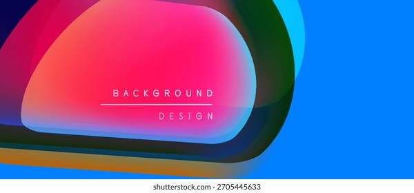 Abstract vibrant design. Overlapping shapes create dynamic visual effect. Bright colors blend seamlessly, modern aesthetic.