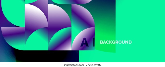 Abstractas diseño vibrante. Las Formas superpuestas crean un efecto visual dinámico. El texto dice AI BACKGROUND. Estética moderna.