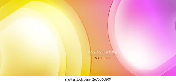Abstract vibrant design. Smooth gradients blend yellow, orange, pink hues. Modern aesthetic, suitable for digital backgrounds, presentations.