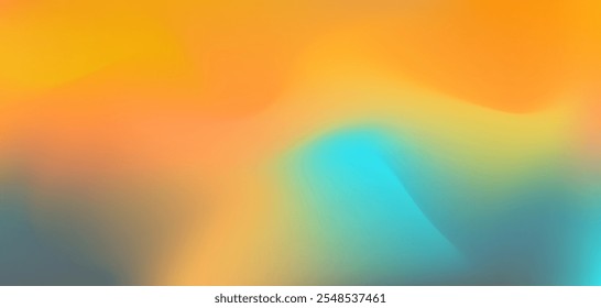 Abstractas acuarela digital vibrante naranja, azul turquesa y gris colores de malla de fondo degradado. Impresión ondulada líquida colorida de moda del amarillo y de la aguamarina para el diseño de ui, Anuncio, cartel del negocio