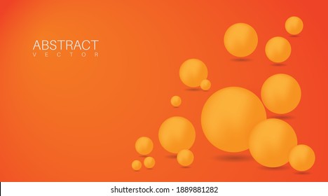 Abstract vibrant gradient 3d orange circle realistic background. vector design illustration