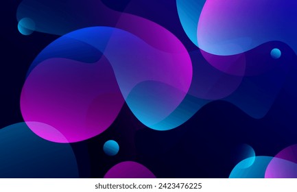 Abstract vibrant gradient background. Fluid shapes composition. Vector illustration