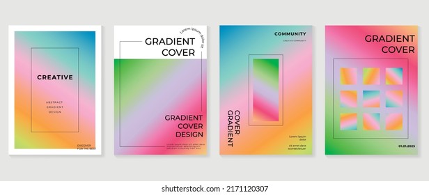 Abstract vibrant gradient background vector. Minimalist style cover template with shapes, colorful and liquid color. Modern wallpaper design perfect for social media, idol poster, photo frame.