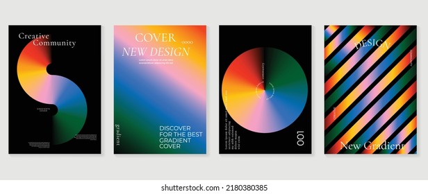 Abstract vibrant gradient background vector. Futuristic style cover template with shapes, colorful and liquid color. Modern wallpaper design perfect for social media, idol poster, photo frame.