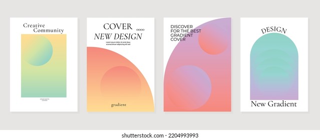 Abstract vibrant gradient background vector. Minimalist style cover template with shapes, colorful, pastel color, circles. Modern wallpaper design perfect for poster, flyer, decorative, card, prints.