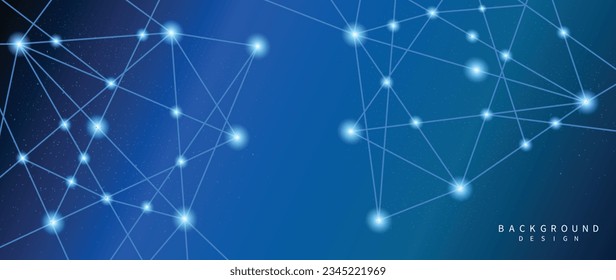 Abstract vibrant gradient background vector. Futuristic style wallpaper with connected lines and dots bright, galaxy. Digital modern wallpaper design for backdrop, website, business, technology.