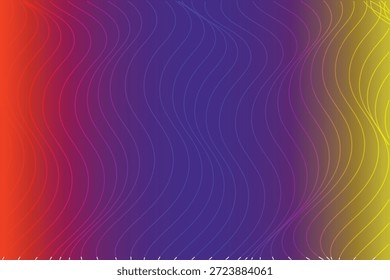 Abstract Vibrant Gradient Background with Wavy Dotted Lines