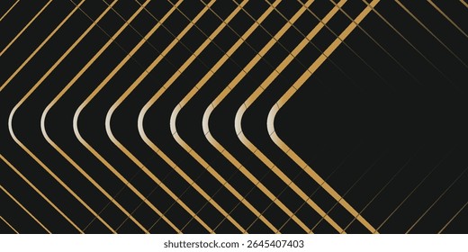Abstract vibrant gradient line background vector. Luxury style wallpaper with square line, curved lines, gold. Modern wallpaper design for backdrop, website, business, technology, presentation.