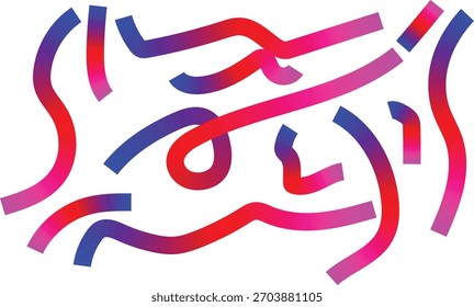 Abstract Vibrant Gradient Lines and Curves Pattern on White Background with Dynamic Red, Blue, and Pink Colors