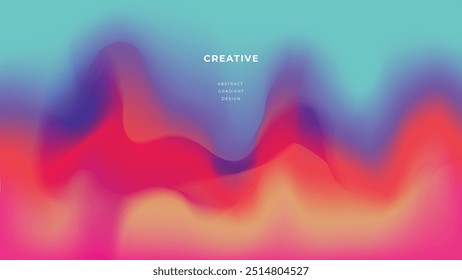 Abstract Vibrant gradient mesh background vector. Saturated Colors blurred fluid texture for Modern template for posters, ads banner, brochures, flyers, covers, websites.