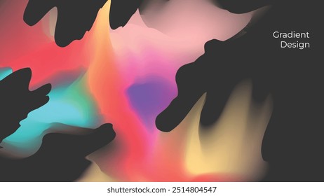 Abstract Vibrant gradient mesh background vector. Saturated Colors blurred fluid texture for Modern template for posters, ads banner, brochures, flyers, covers, websites.