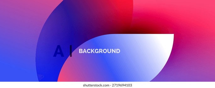 Las Formas de gradiente vibrante Abstractas se superponen. El texto dice AI BACKGROUND en blanco. Diseño moderno, presentación colorida.