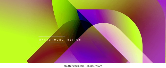 Abstract vibrant gradients overlap. Yellow, purple, red hues create dynamic visual effect. Text reads background design.