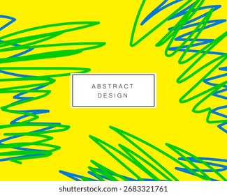 Abstract Vibrant Graphic Design Poster Print. Contemporary Colorful card Invitation Pattern. Hand Drawn Doodle Geometric Trendy Banner. Creative Bold Cover Template.