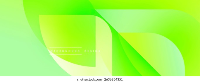 Abstract vibrant green background. Smooth flowing shapes create dynamic visual effect. Light gradients add depth, modern aesthetic.
