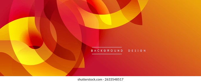 Abstract vibrant layers create dynamic flow. Warm colors dominate, suggesting energy, movement, modern aesthetic. Background design element.