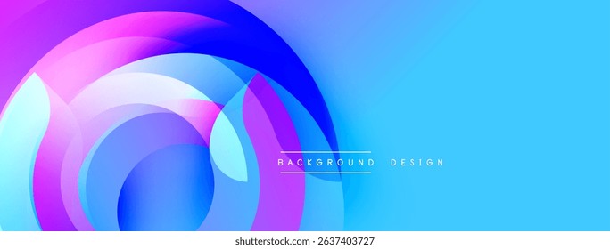 Abstract vibrant layers create dynamic composition. Blue, purple, pink hues blend seamlessly. Modern design element for backgrounds.