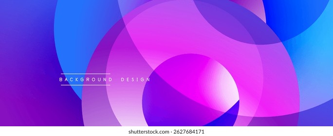 Abstract vibrant layers overlap. Purple, blue hues blend creating dynamic visual effect. Modern design element for backgrounds.