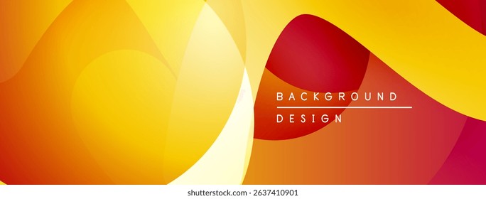 Abstract vibrant layers overlap. Warm colors dominate, creating dynamic visual flow. Modern design element for backgrounds.