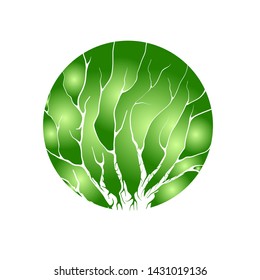 abstract vibrant  logo design with the shiny leaves in a circular style
