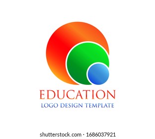 Abstract vibrant logo element for education. colorful logo design.