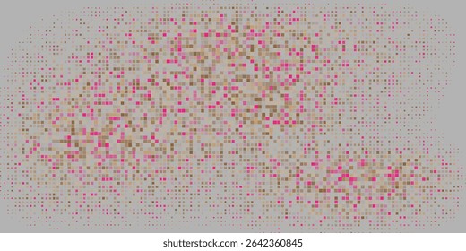 Abstract Vibrant Mosaic Pattern with Beige and Pink Accents