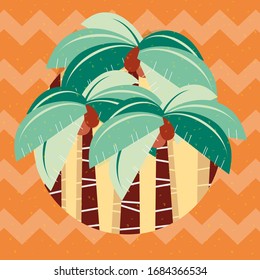 Abstract and Vibrant Palm Tree Illustration