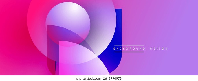 Abstract vibrant shapes overlap, creating dynamic gradient effect. Pink, purple, blue hues dominate composition. Modern design element.
