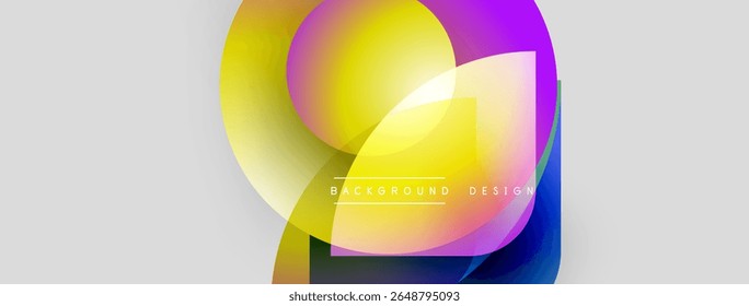 Abstract vibrant shapes overlap. Gradient colors blend, creating modern design. White background provides contrast, visual appeal.