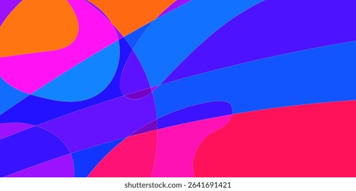 Abstract vibrant shapes of overlapping colors
