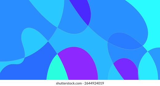 Abstractas Formas vibrantes en tonos superpuestos de azul y púrpura