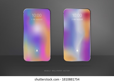 Abstract vibrant smooth rainbow color mobile phone wallpaper vector design