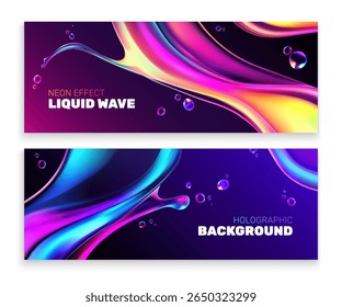 Abstract and Vibrant Splashes horizontal Banner Set