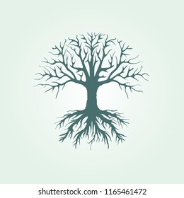Abstract vibrant tree logo design template,root vector
