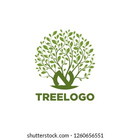 Abstract vibrant tree logo design, root vector - Tree of life logo design inspiration - Vector tree letter N