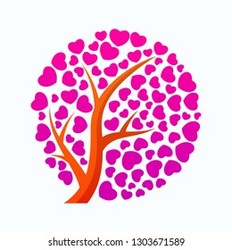 Abstract vibrant tree logo design