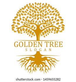 Abstract vibrant tree logo design, root vector - Tree of life logo design inspiration isolated on white background