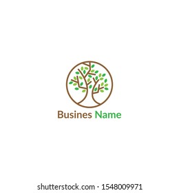 Abstract vibrant tree logo design, root vector - Tree of life logo design inspiration isolated on white background