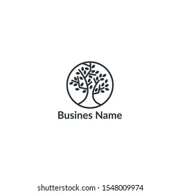 Abstract vibrant tree logo design, root vector - Tree of life logo design inspiration isolated on white background