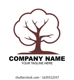 Abstract vibrant tree logo design, root vector - Tree of life logo design inspiration isolated on white background