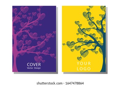 Abstract vibrant tree logo design. Vector illustration. For banners, t-shirts, advertising, etc. Vector floral background.
