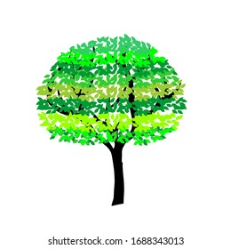 abstract vibrant tree logo design illustration