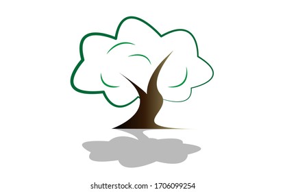 Diseño abstracto del logotipo de árbol vibrante, vectorial raíz - Diseño del logotipo del árbol de la vida, aislado en fondo blanco.