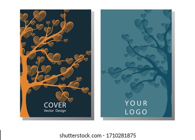 Abstract vibrant tree logo design. Tree of life logo design inspiration isolated. Premium quality illustration logo design concept pictogram. Vector floral background.